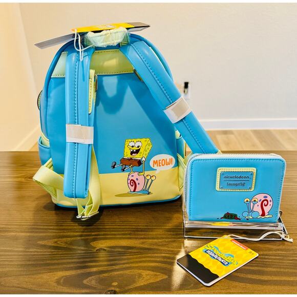 Loungefly SpongeBob SquarePants Gary The Snail Cosplay Mini Backpack Wallet Set
